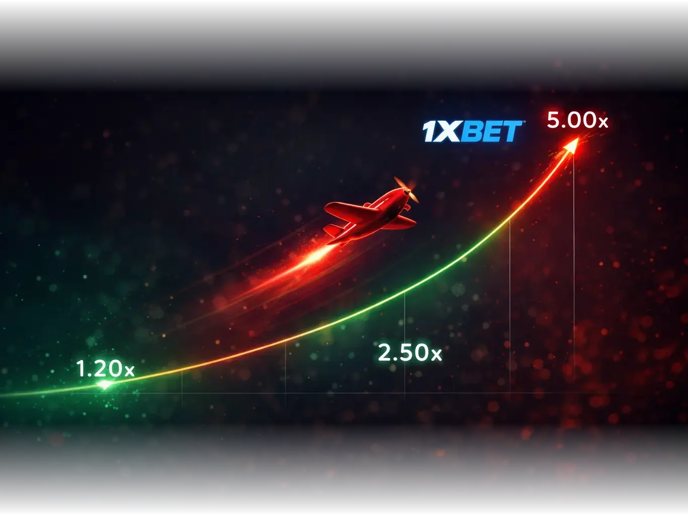 Juego Aviator en 1xBet con multiplicador creciente y gráfico de coeficientes en tiempo real