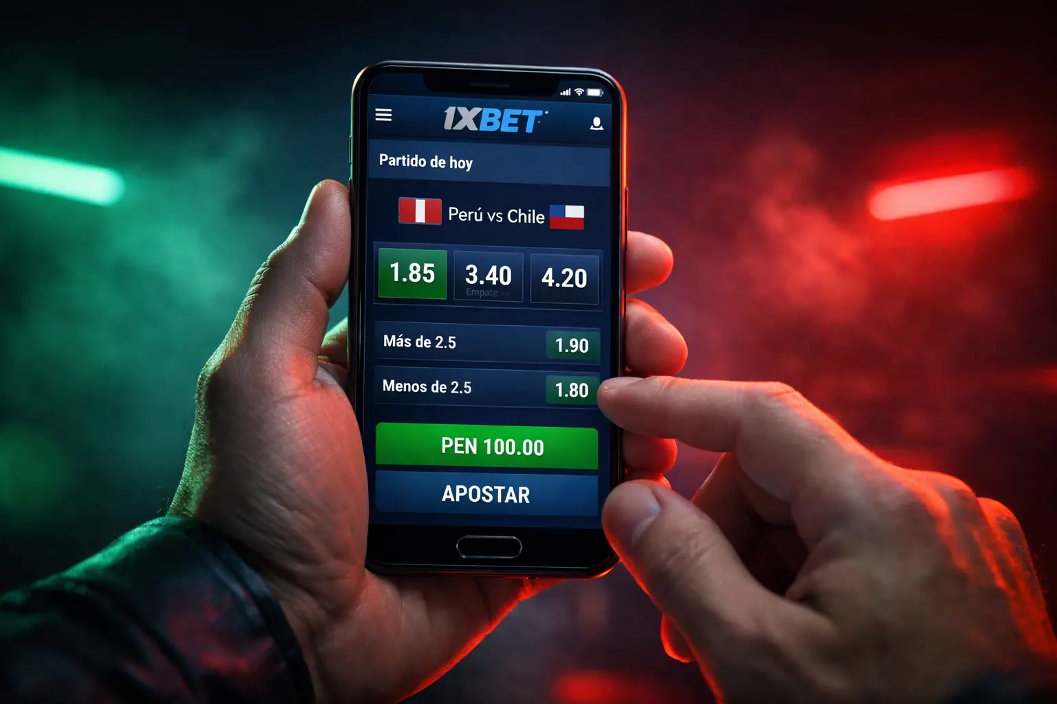 Aplicación móvil de 1xBet Perú con apuestas en vivo y cuotas en tiempo real